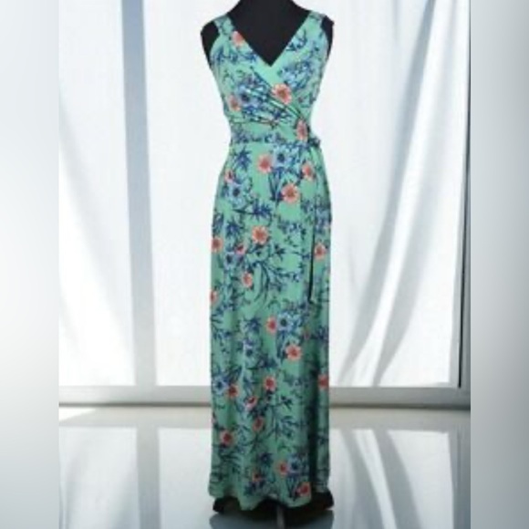 41 Hawthorn Mint Floral Wrap Maxi Dress size Medium - Picture 1 of 10